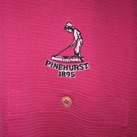 Bugatchi Uomo Pinehurst Resort NC Putter Boy Hawaiian Luau Aloha Shirt M Red - Picture 2 of 4